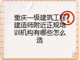 重庆一级建筑工程建造师附近正规培训机构有哪些怎么选
