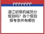 湛江初级机械员分级别吗？各个级别报考条件有哪些