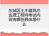 东城区土木建筑总监理工程师考试内容有哪些具体是什么