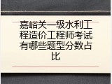 嘉峪关一级水利工程造价工程师考试有哪些题型分数占比