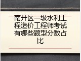 南开区一级水利工程造价工程师考试有哪些题型分数占比