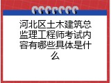 河北区土木建筑总监理工程师考试内容有哪些具体是什么