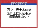 西宁一级土木建筑造价工程师证书从哪里查询真伪？
