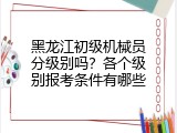黑龙江初级机械员分级别吗？各个级别报考条件有哪些