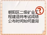 朝阳区二级矿业工程建造师考试成绩公布时间如何查询