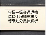 金昌一级交通运输造价工程师要求及等级划分具体解析