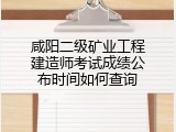 咸阳二级矿业工程建造师考试成绩公布时间如何查询