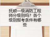 抚顺一级消防工程师分级别吗？各个级别报考条件有哪些