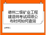 德州二级矿业工程建造师考试成绩公布时间如何查询