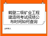 鹤壁二级矿业工程建造师考试成绩公布时间如何查询