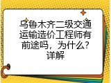 乌鲁木齐二级交通运输造价工程师有前途吗，为什么？详解