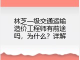 林芝一级交通运输造价工程师有前途吗，为什么？详解