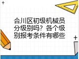 合川区初级机械员分级别吗？各个级别报考条件有哪些