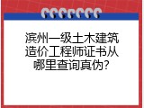 滨州一级土木建筑造价工程师证书从哪里查询真伪？