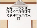 双鸭山一级水利工程造价工程师证报考条件官网具体入口