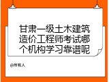 甘肃一级土木建筑造价工程师考试哪个机构学习靠谱呢