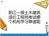 阳江一级土木建筑造价工程师考试哪个机构学习靠谱呢