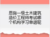 恩施一级土木建筑造价工程师考试哪个机构学习靠谱呢