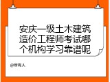 安庆一级土木建筑造价工程师考试哪个机构学习靠谱呢