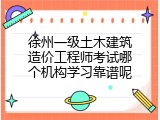 徐州一级土木建筑造价工程师考试哪个机构学习靠谱呢