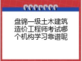 盘锦一级土木建筑造价工程师考试哪个机构学习靠谱呢