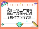 沈阳一级土木建筑造价工程师考试哪个机构学习靠谱呢