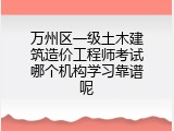 万州区一级土木建筑造价工程师考试哪个机构学习靠谱呢