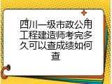 四川一级市政公用工程建造师考完多久可以查成绩如何查
