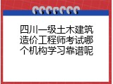 四川一级土木建筑造价工程师考试哪个机构学习靠谱呢