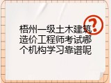 梧州一级土木建筑造价工程师考试哪个机构学习靠谱呢
