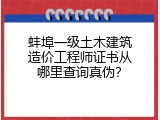 蚌埠一级土木建筑造价工程师证书从哪里查询真伪？