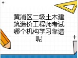 黄浦区二级土木建筑造价工程师考试哪个机构学习靠谱呢