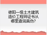 德阳一级土木建筑造价工程师证书从哪里查询真伪？