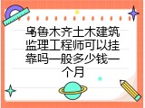 乌鲁木齐土木建筑监理工程师可以挂靠吗一般多少钱一个月