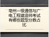 亳州一级通信与广电工程建造师考试有哪些题型分数占比