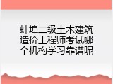 蚌埠二级土木建筑造价工程师考试哪个机构学习靠谱呢