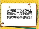 武清区二级安装工程造价工程师辅导机构有哪些哪家好