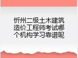 忻州二级土木建筑造价工程师考试哪个机构学习靠谱呢