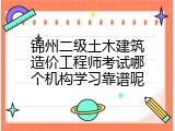 锦州二级土木建筑造价工程师考试哪个机构学习靠谱呢