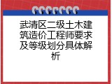 武清区二级土木建筑造价工程师要求及等级划分具体解析