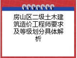 房山区二级土木建筑造价工程师要求及等级划分具体解析