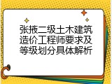 张掖二级土木建筑造价工程师要求及等级划分具体解析