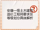 安康一级土木建筑造价工程师要求及等级划分具体解析