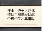 保山二级土木建筑造价工程师考试哪个机构学习靠谱呢