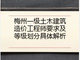 梅州一级土木建筑造价工程师要求及等级划分具体解析