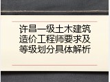 许昌一级土木建筑造价工程师要求及等级划分具体解析
