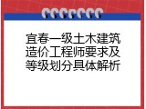 宜春一级土木建筑造价工程师要求及等级划分具体解析