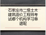 石家庄市二级土木建筑造价工程师考试哪个机构学习靠谱呢