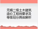无锡二级土木建筑造价工程师要求及等级划分具体解析
