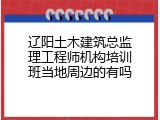 辽阳土木建筑总监理工程师机构培训班当地周边的有吗